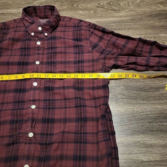 Abercrombie and Fitch Plaid Flannel Button Up Shirt Mens Size Medium - Picture 6 of 9